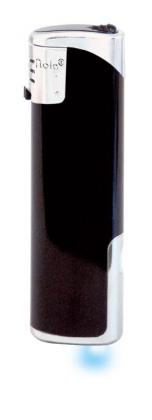 Nola 12 PIEZO lighter HC black  LED refillable body HC black, cap chrome, pusher chrome black