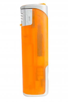 Nola 12 PIEZO lighter orange LED refillable body frosty SHINY