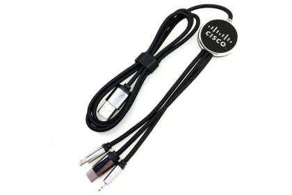 TULIP PLUS BAG Long Metallic Multi Cable with Light Up Logo