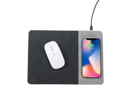 VISCO  15W Fast Wireless Charging Leather Mouse Pad