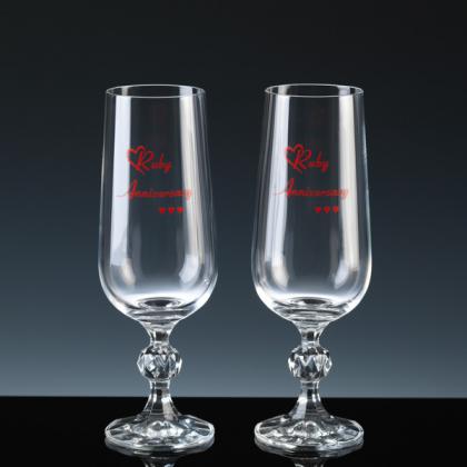 Pair of Claudia Crystal Ruby Anniversary