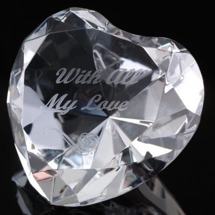 WhiteFire Optical Crystal Heart With All My Love