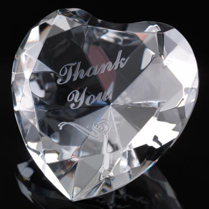 WhiteFire Optical Crystal Heart Thank You