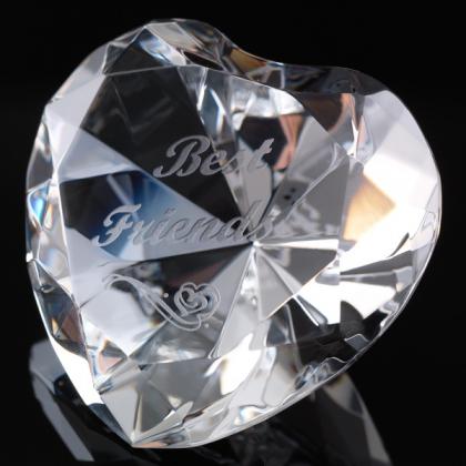 WhiteFire Optical Crystal Heart Best Friends