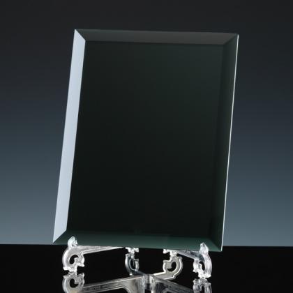 6mm x 6" x 8" Black Mirror Plaque 12mm Bevel