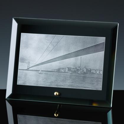 6mm x 8" x 6" Black Mirror Plaque 12mm Bevel