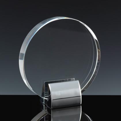 Fusion Crystal 5.5" Circle with Chrome Base