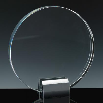 Fusion Crystal 8" Circle & Chrome Base