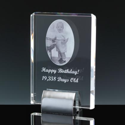 Fusion Crystal 7" Plaque & Chrome Base