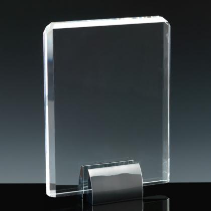 Fusion Crystal 8" Plaque & Chrome Base