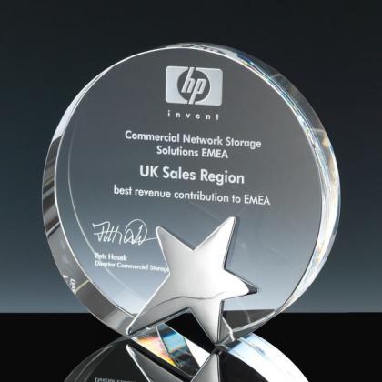 Fusion Crystal 6" Circle with Chrome Star