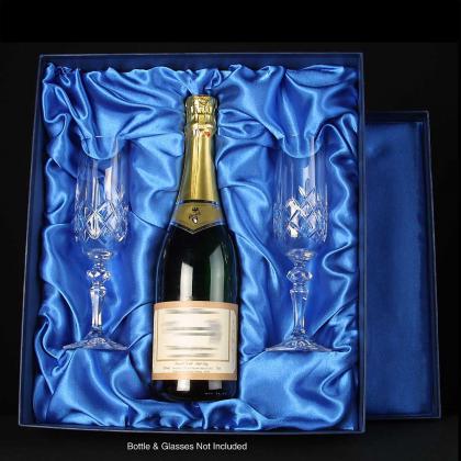 Satin Box for Champagne Bottle & 2 x Flutes (Platform)