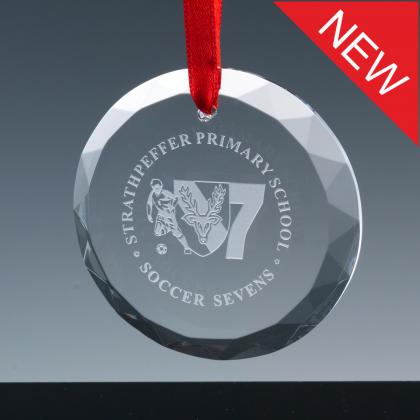 K9 Optical Crystal Faceted Round Medal