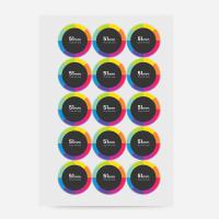 Paper Sticker - 51mm diameter - 15 to sheet