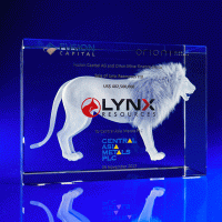 Crystal Glass Rectangle Paperweight