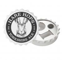 Magnetic Bottle Openner 70mm diameter - white plastic