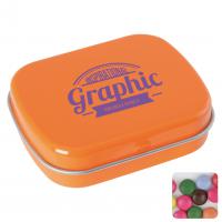 Flat hinged tin with choco's