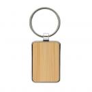 RCS recycled zinc alloy rectangle keychain with bamboo