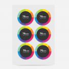 Paper Sticker - 76mm diameter - 6 to sheet