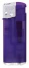 Nola 4 midi  PIEZO lighter purple refillable body frosty, cap silver, pusher frosty purple