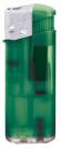 Nola 4 midi  PIEZO lighter green refillable body frosty green, cap silver, pusher frosty green