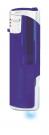 Nola 12 PIEZO lighter purple LED refillable body frosty, cap chrome, pusher chrome purple