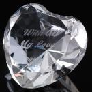 WhiteFire Optical Crystal Heart With All My Love
