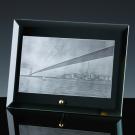 6mm x 8" x 6" Black Mirror Plaque 12mm Bevel