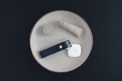 New Tile Mate with Full Grain Leather Key Fob