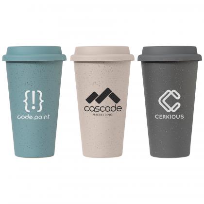 Equator - 265 ml  Double Wall Ceramic Tumbler with Silicone Lid