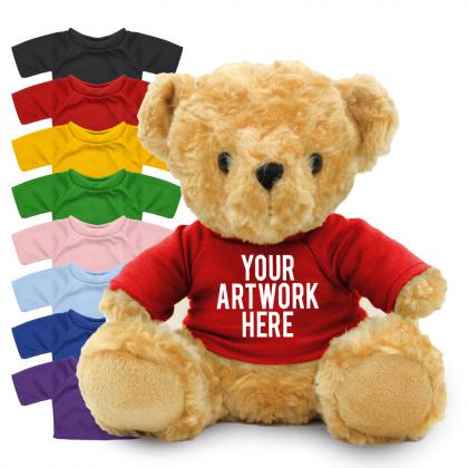 Printed 19cm Victoria Bear with coloured printed T-shirt