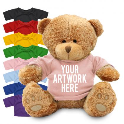 Printed 22cm Edward I Bear with coloured t-shirt
