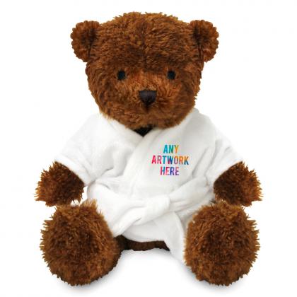 Printed 18cm James I Bear with Dressing Gown