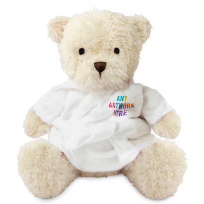 Printed 18cm James III Bear with Dressing Gown