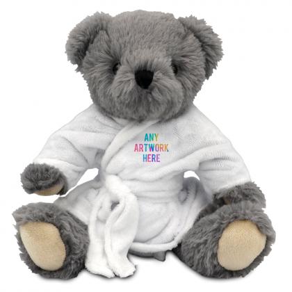 Printed 20cm Archie Bear with Dressing Gown