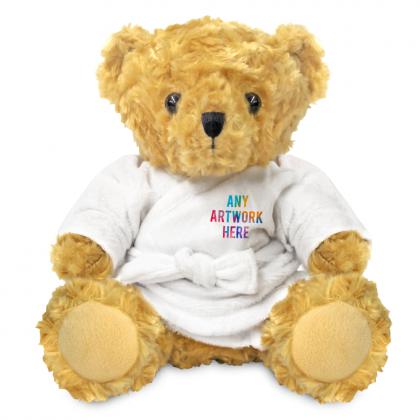 Printed 19cm Victoria Bear with Dressing Gown