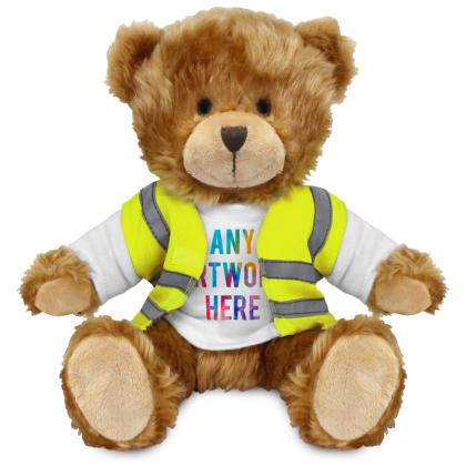 Printed 20cm Charles Bear with Hi Vis Vest