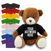 Printed 20cm Richard Bear with coloured t-shirt