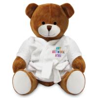 Printed 20cm Richard Bear with Dressing Gown