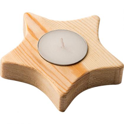 Wooden star candle