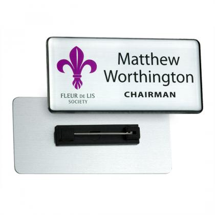 Domed metal name badge