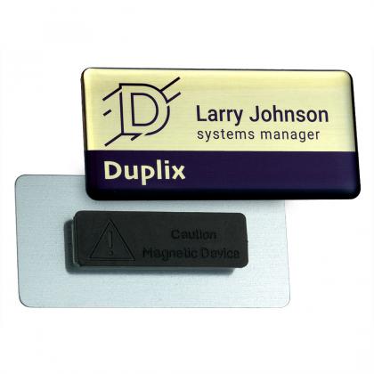 Domed metal name badge