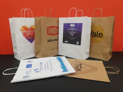TWISTED HANDLE 320 KRAFT PAPER BAGS PRINTED FULL COLOUR