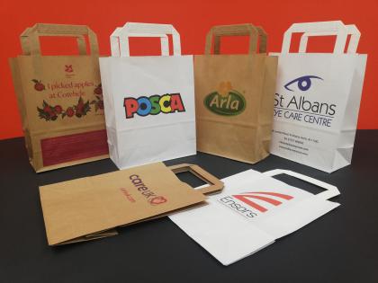 TAPE HANDLE 180 KRAFT PAPER BAGS PRINTED FULL COLOUR