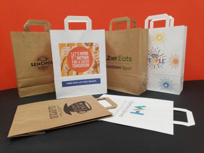 TAPE HANDLE 260 KRAFT PAPER BAGS PRINTED FULL COLOUR