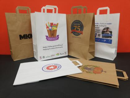 TAPE HANDLE 320 KRAFT PAPER BAGS PRINTED FULL COLOUR