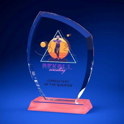 Glass Crystal Shield Award or Trophy