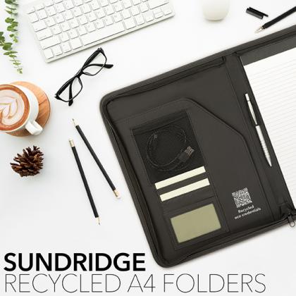 Sundridge Eco Recycled A4 Zipfolio