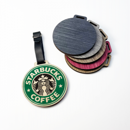 ROUND WOODEN PLY GOLF BAG TAG