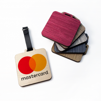 SQUARE WOODEN PLY GOLF BAG TAG